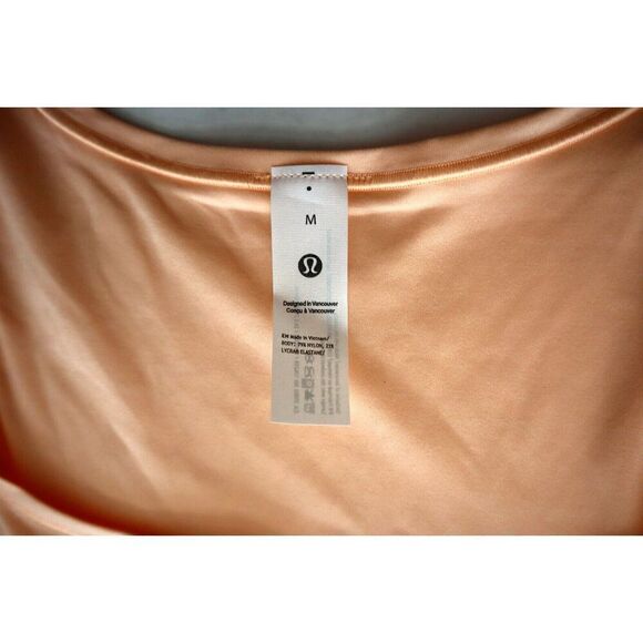 Lululemon Women's Sz M Peach Wundermost Nulu Square Neck Sleeveless Bodysuit - Picture 3 of 10